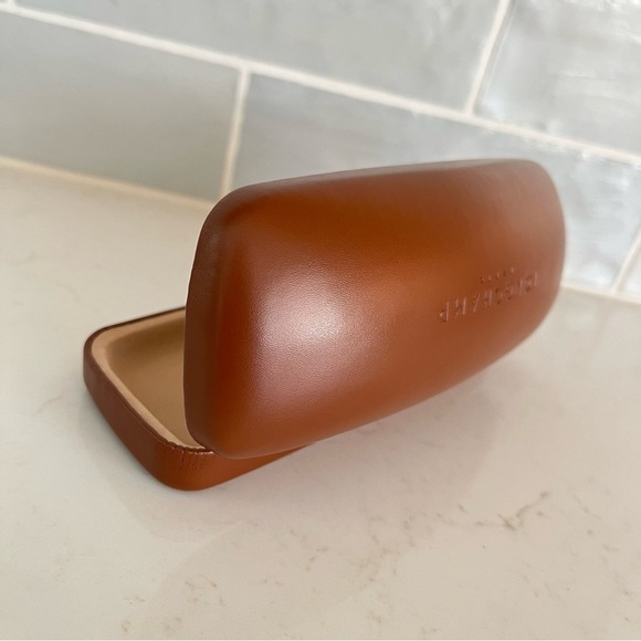 NEW Long champ Paris Matte Dark Cognac Brown Clamshell Dome Sunglasses Case - Picture 5 of 11